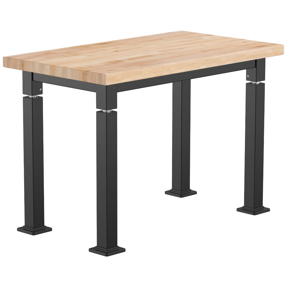 Adjustable Height Science Table with Steel Frame, Butcherblock Top