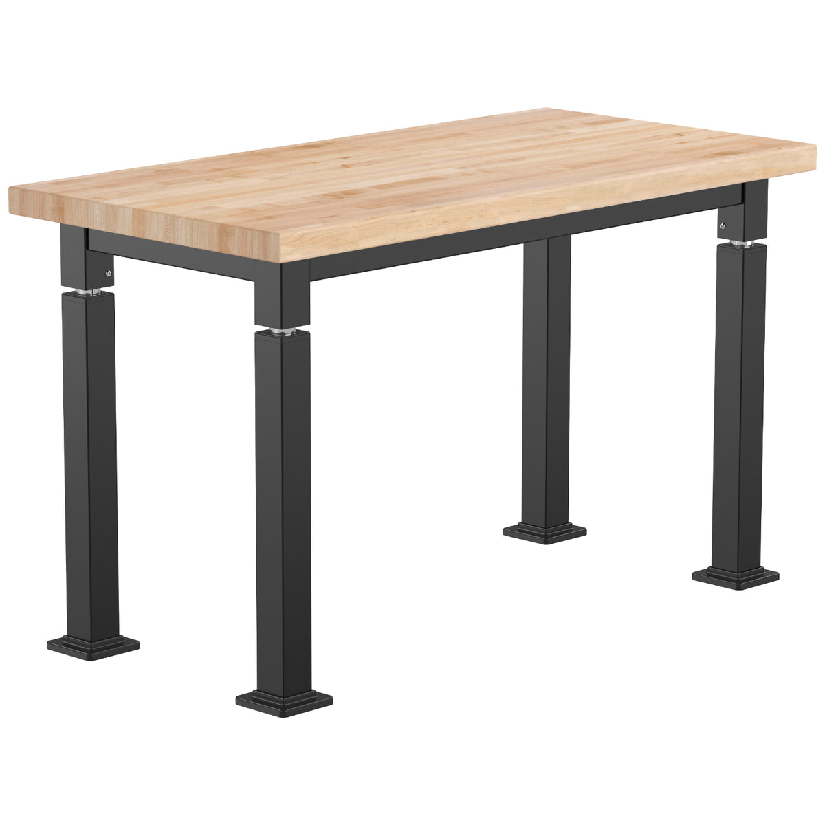 Adjustable Height Science Table with Steel Frame, Butcherblock Top