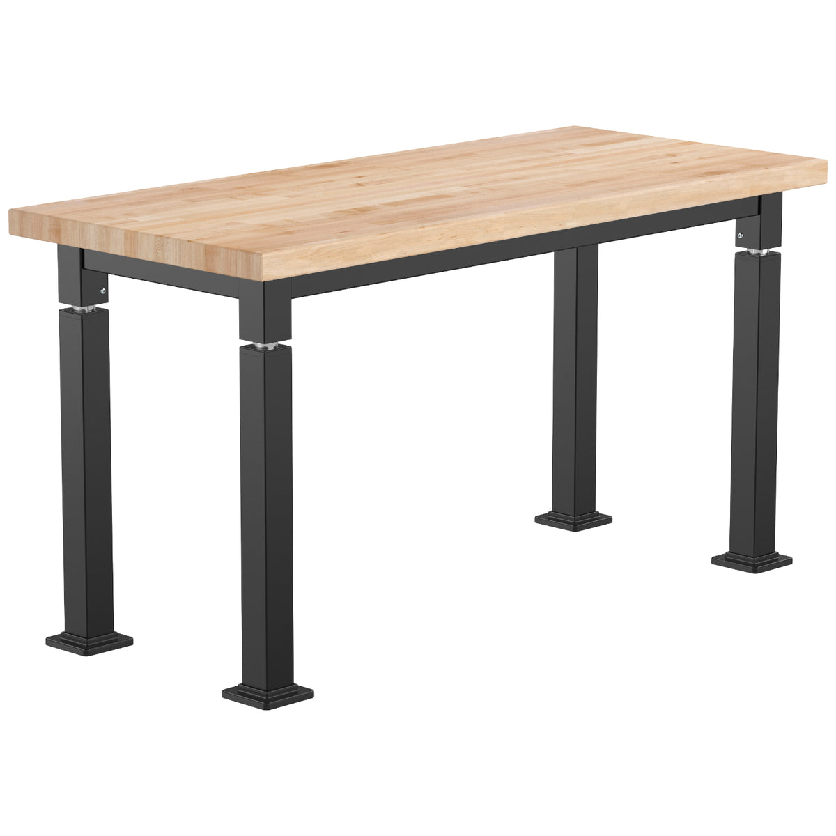 Adjustable Height Science Table with Steel Frame, Butcherblock Top