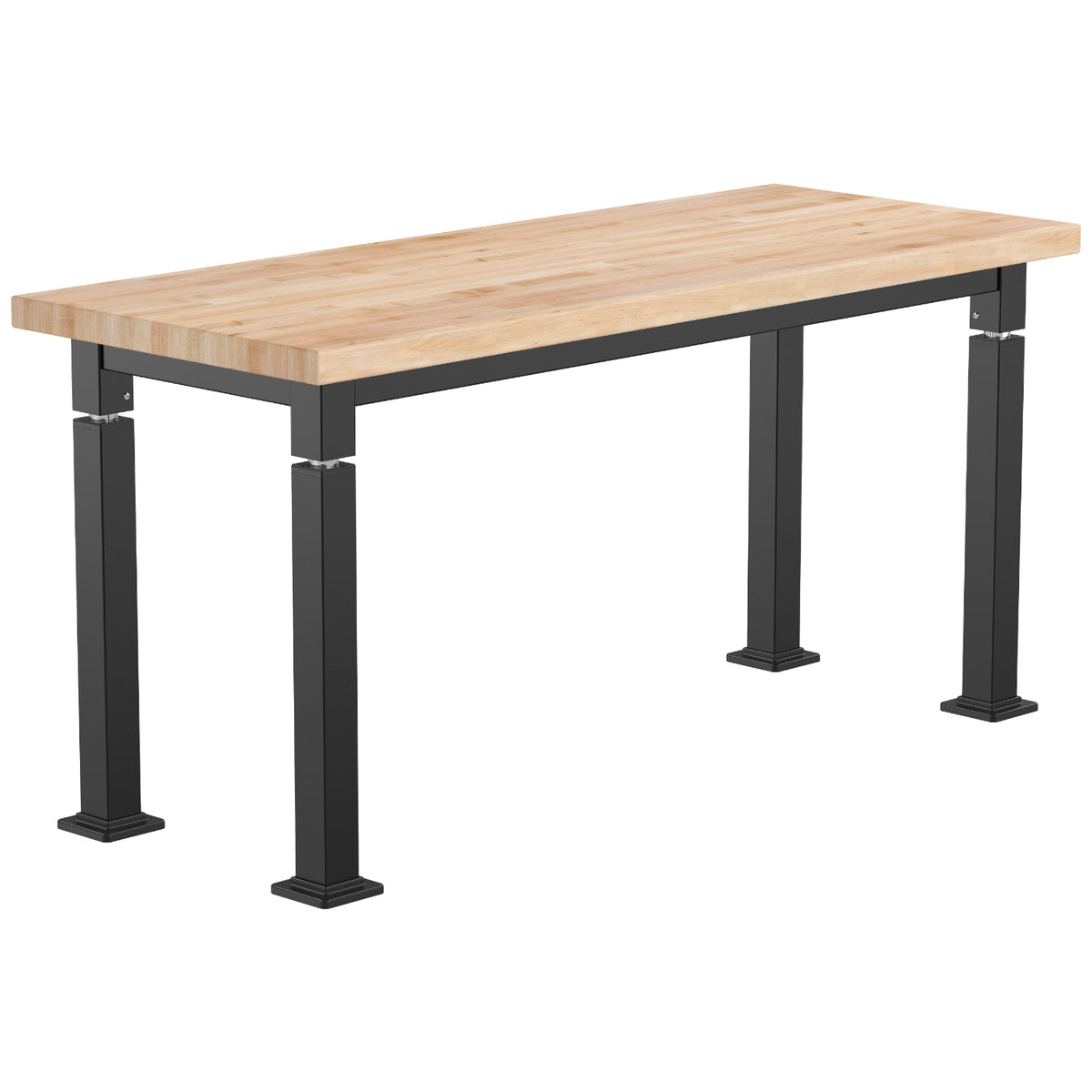 Adjustable Height Science Table with Steel Frame, Butcherblock Top