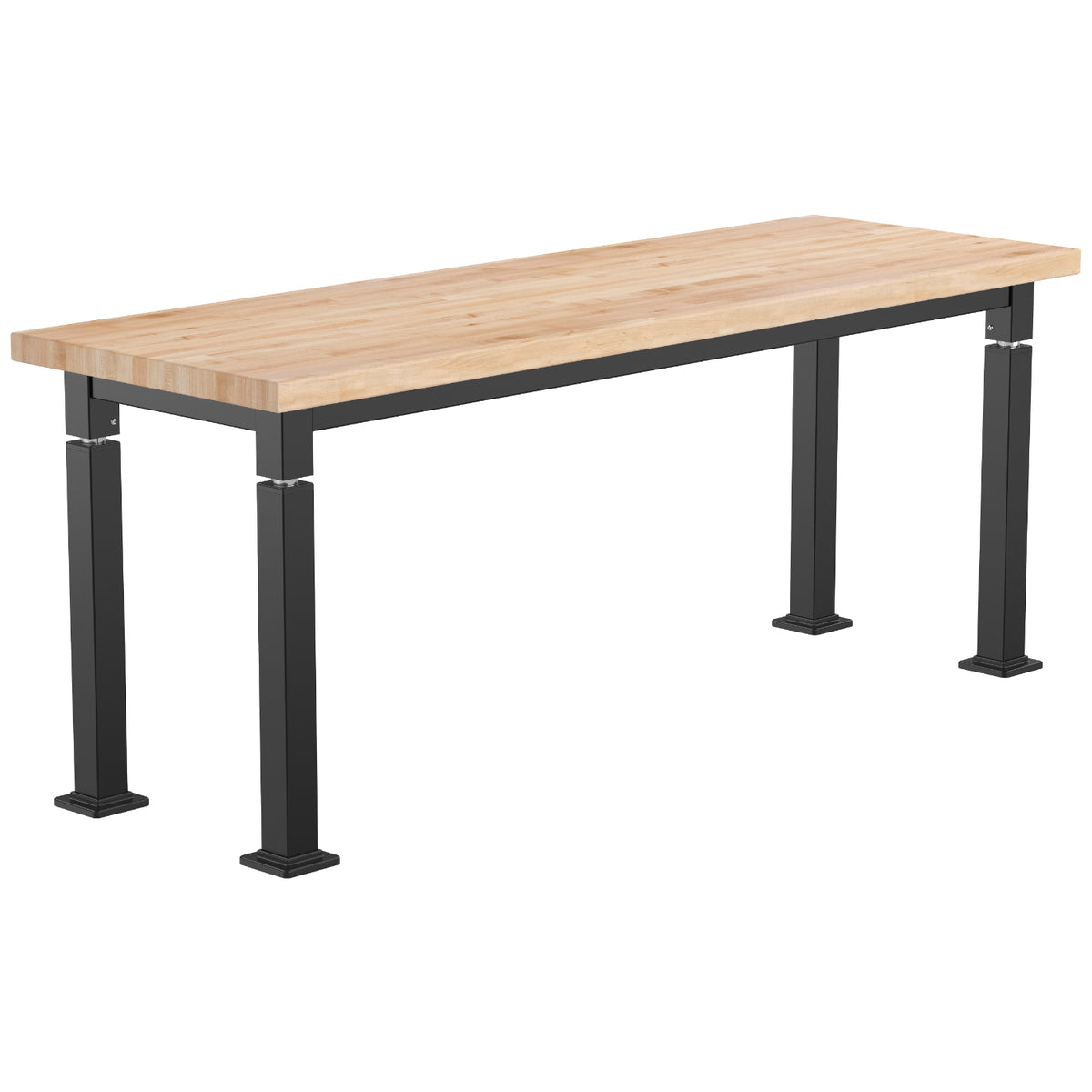 Adjustable Height Science Table with Steel Frame, Butcherblock Top