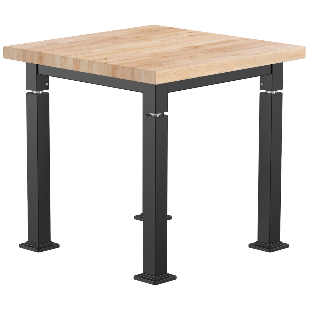 Adjustable Height Science Table with Steel Frame, Butcherblock Top