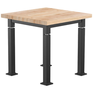 Adjustable Height Science Table with Steel Frame, Butcherblock Top