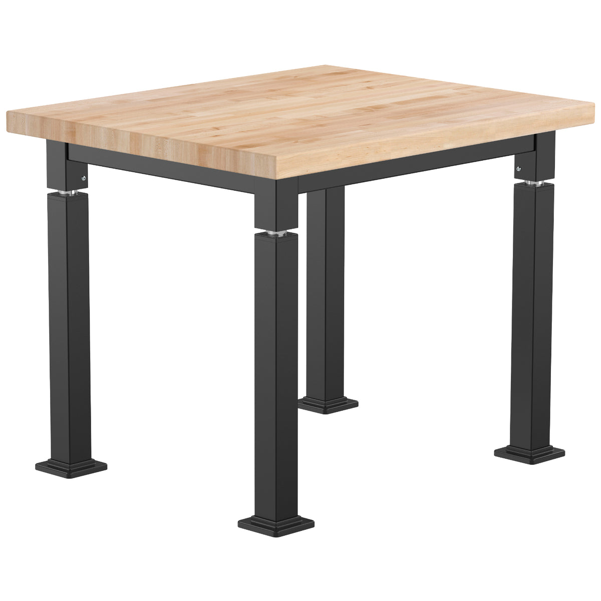 Adjustable Height Science Table with Steel Frame, Butcherblock Top
