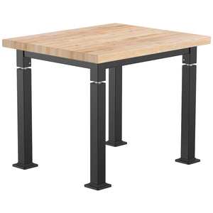 Adjustable Height Science Table with Steel Frame, Butcherblock Top