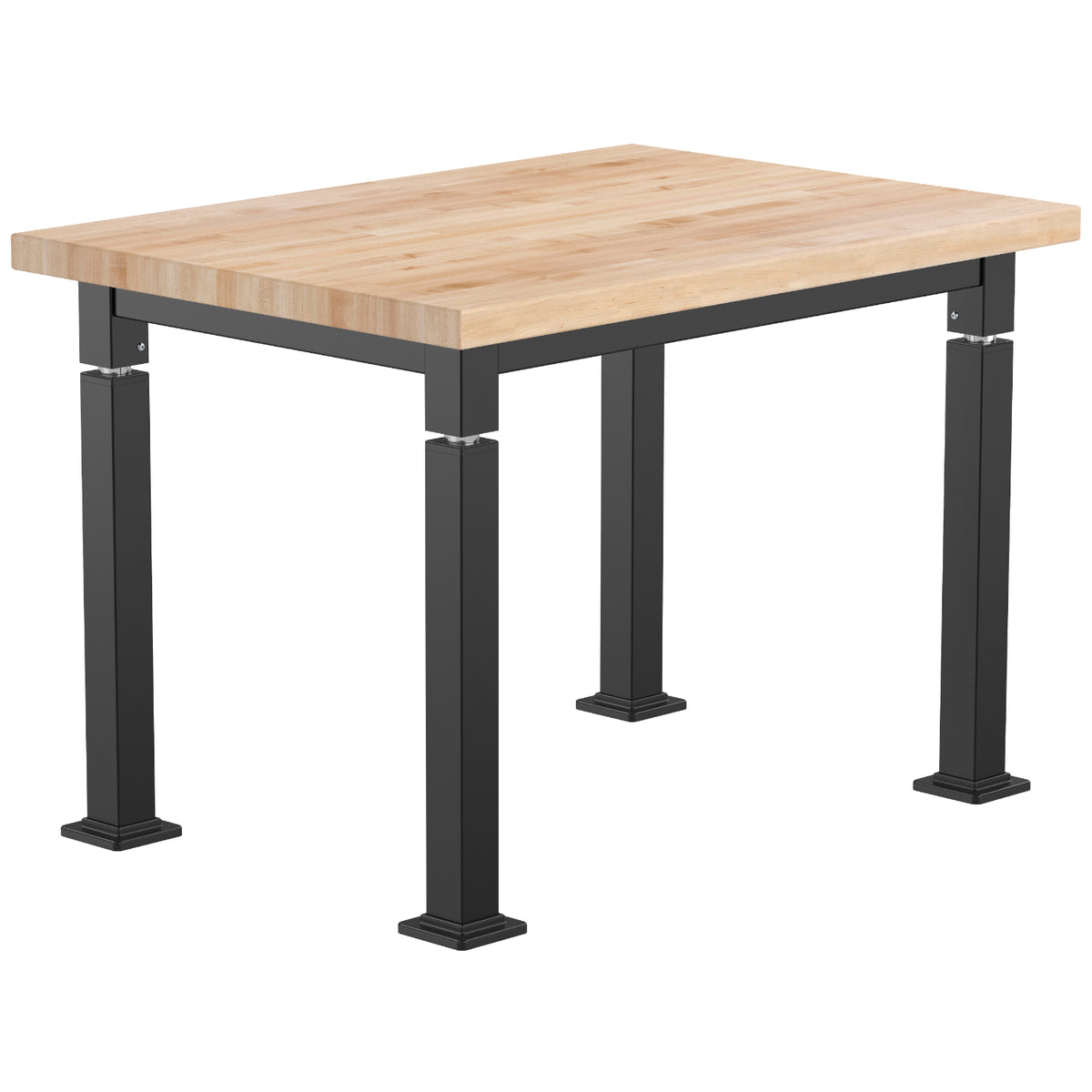 Adjustable Height Science Table with Steel Frame, Butcherblock Top