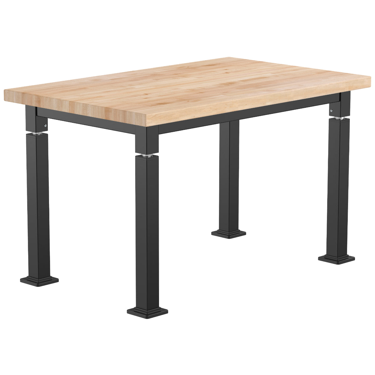 Adjustable Height Science Table with Steel Frame, Butcherblock Top