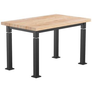Adjustable Height Science Table with Steel Frame, Butcherblock Top