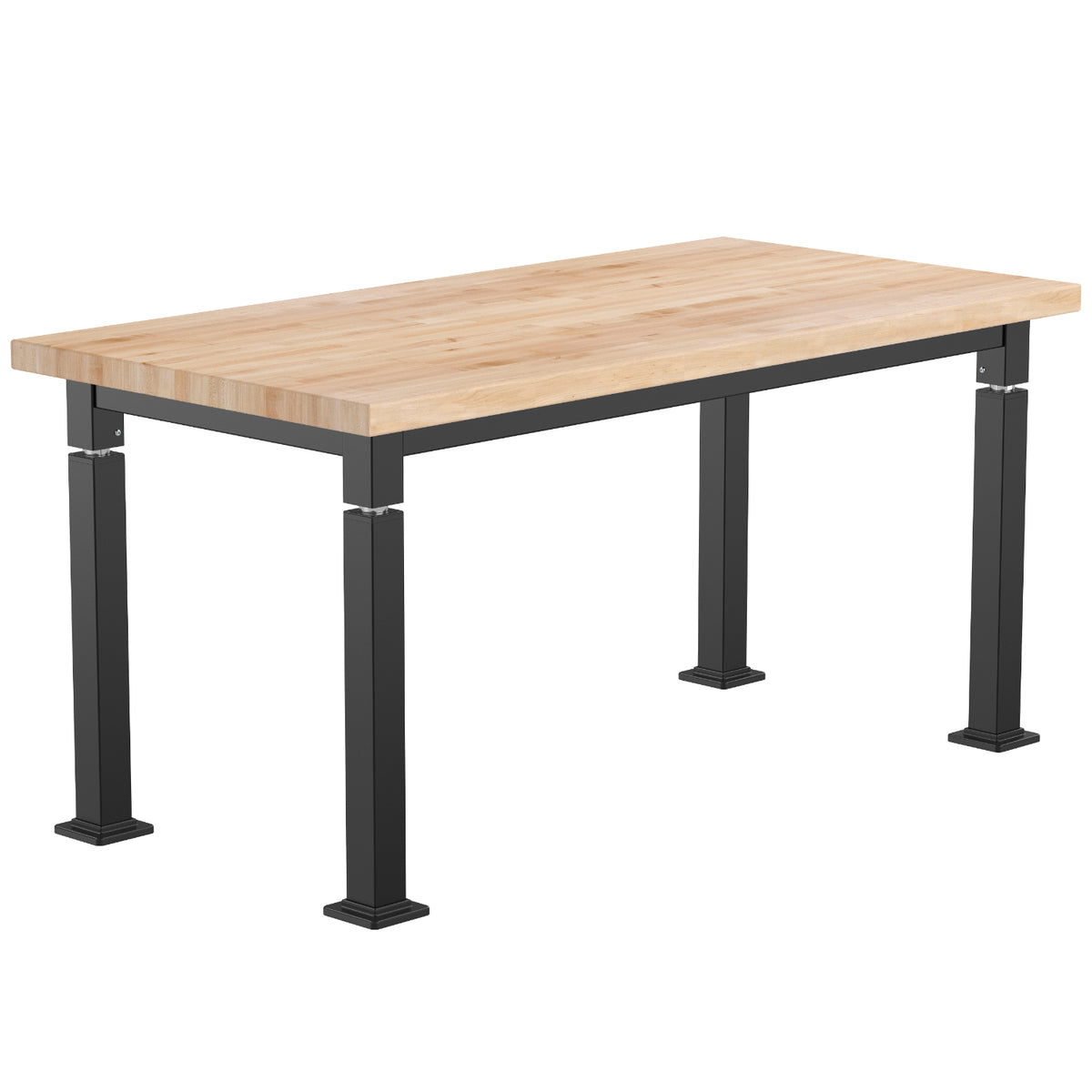Adjustable Height Science Table with Steel Frame, Butcherblock Top