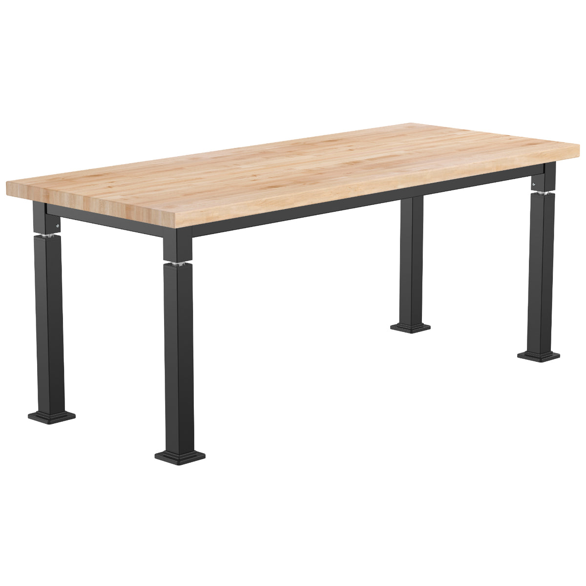 Adjustable Height Science Table with Steel Frame, Butcherblock Top
