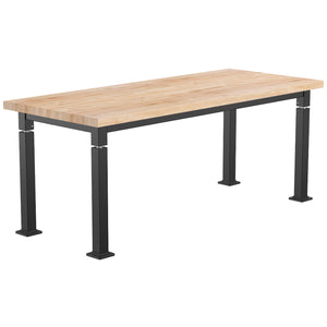 Adjustable Height Science Table with Steel Frame, Butcherblock Top