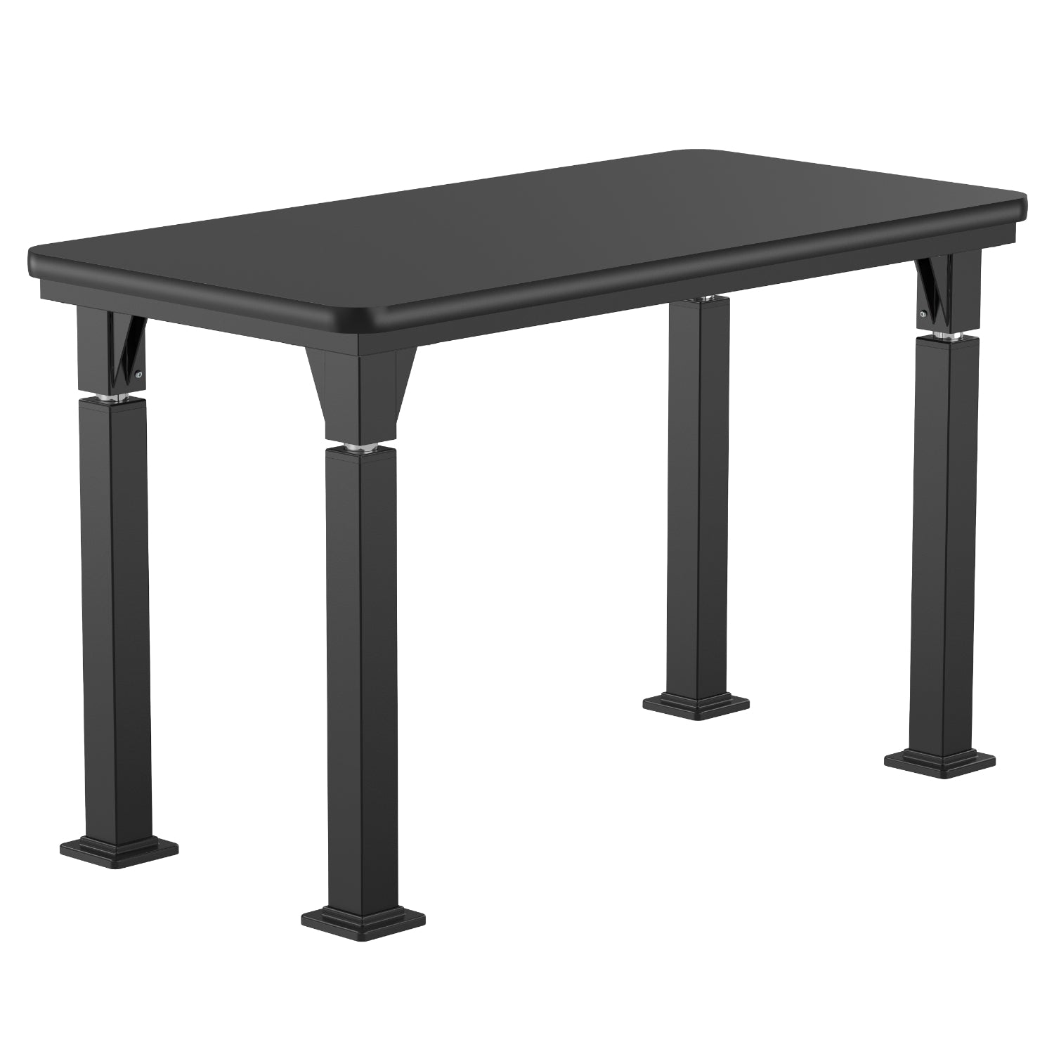 Adjustable Height Science Lab Table with Signature Steel Frame, Black High Pressure Laminate Top with Particleboard Core and T-Mold Edge