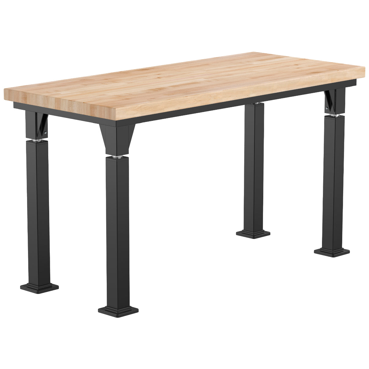 Adjustable Height Science Table with Signature Steel Frame, Butcherblock Top