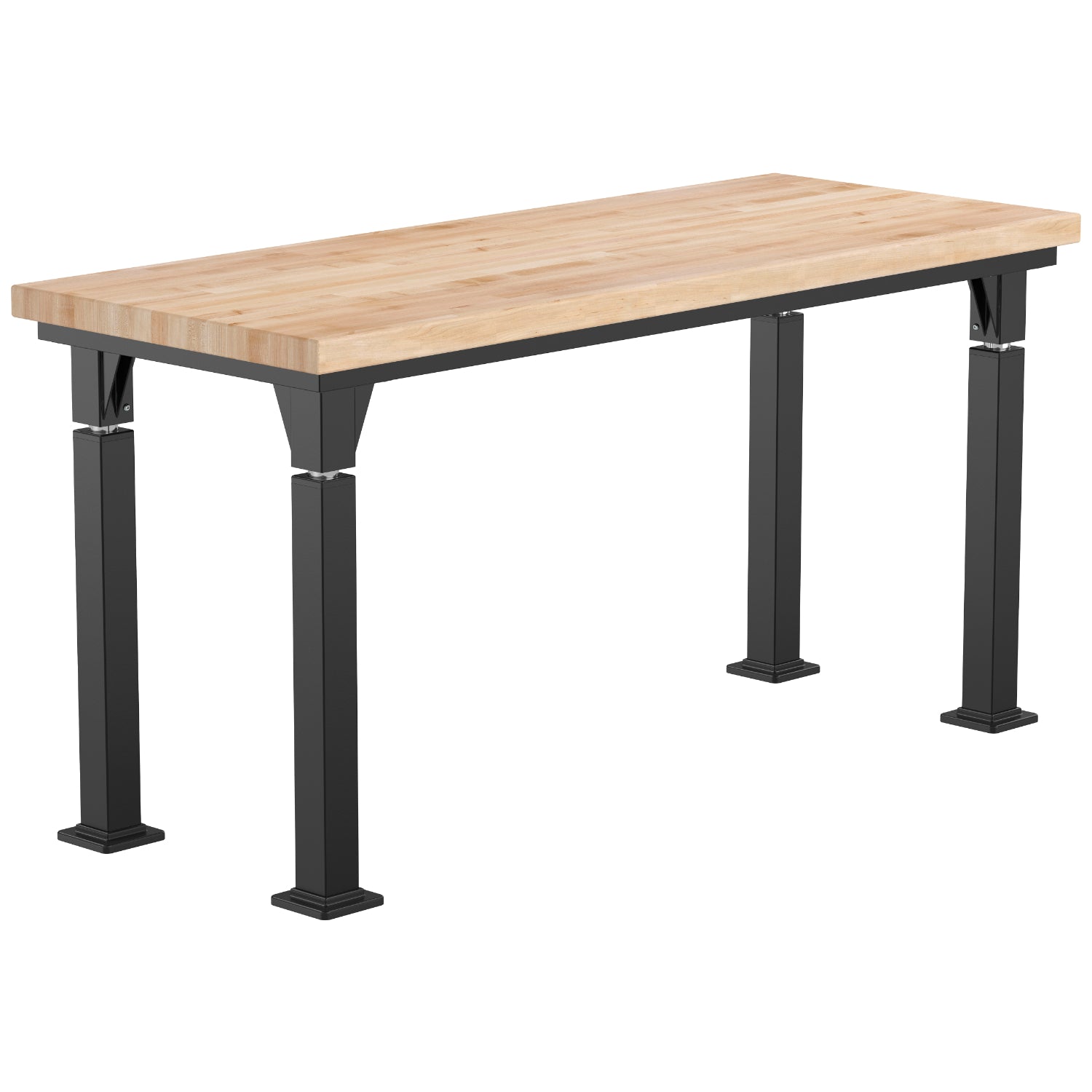 Adjustable Height Science Table with Signature Steel Frame, Butcherblock Top
