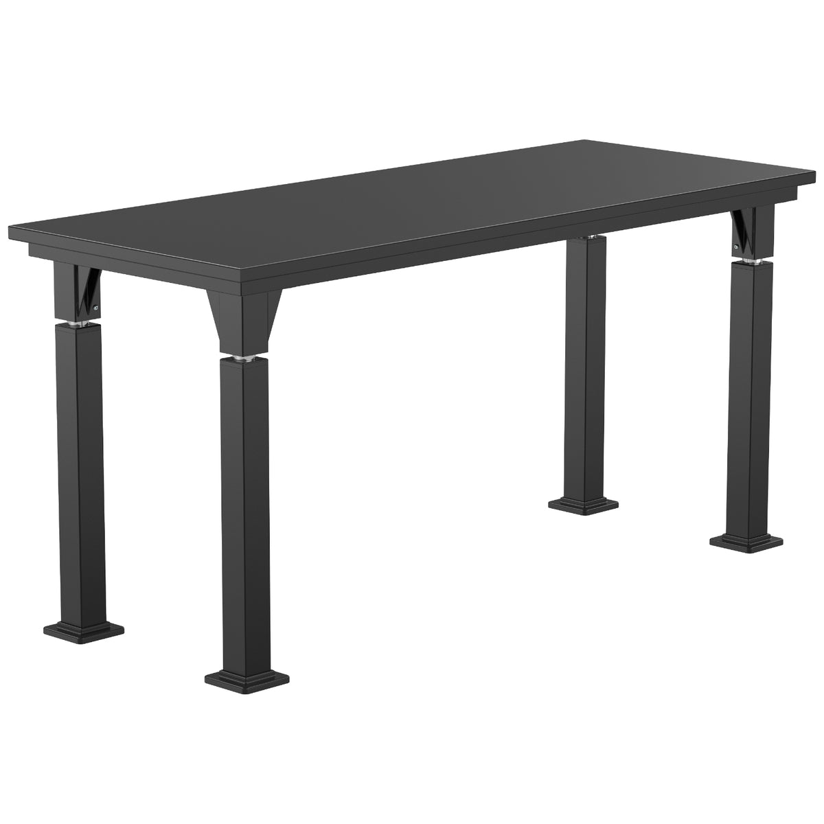 Adjustable Height Science Lab Table with Signature Steel Frame, Black Chem-Res Top with PVC Edge Banding