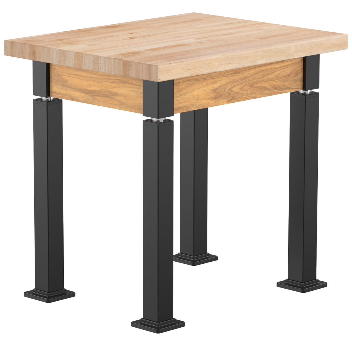 Adjustable Height Wood Frame Science Lab Table, Butcherblock Top