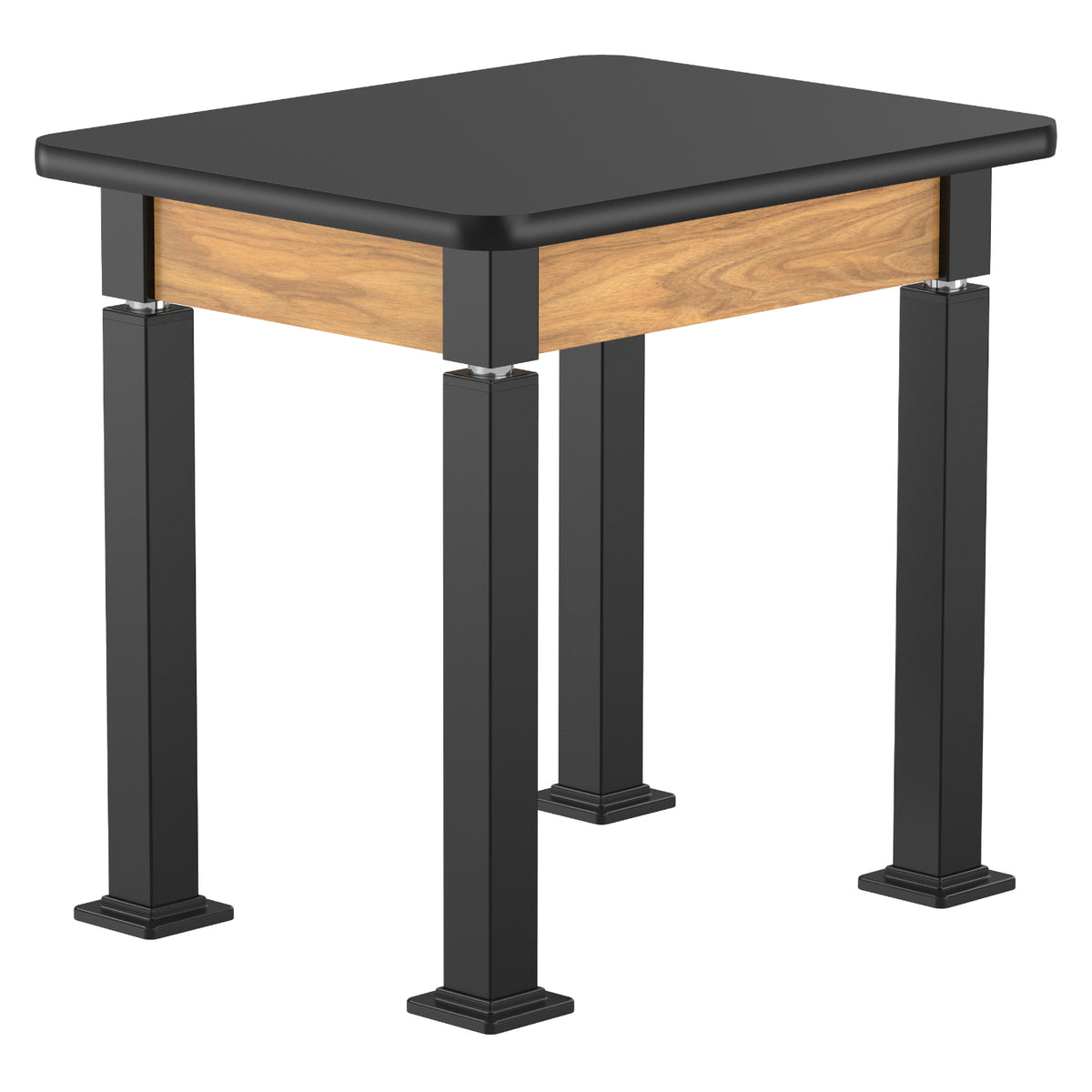 Adjustable Height Wood Frame Science Lab Table, Black High Pressure Laminate Top with Particleboard Core and T-Mold Edge