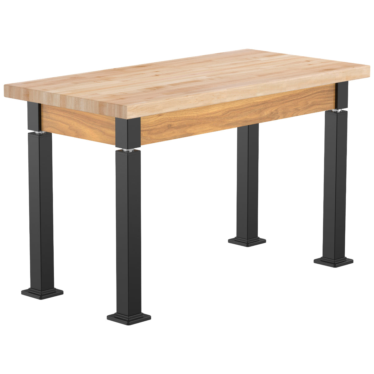 Adjustable Height Wood Frame Science Lab Table, Butcherblock Top