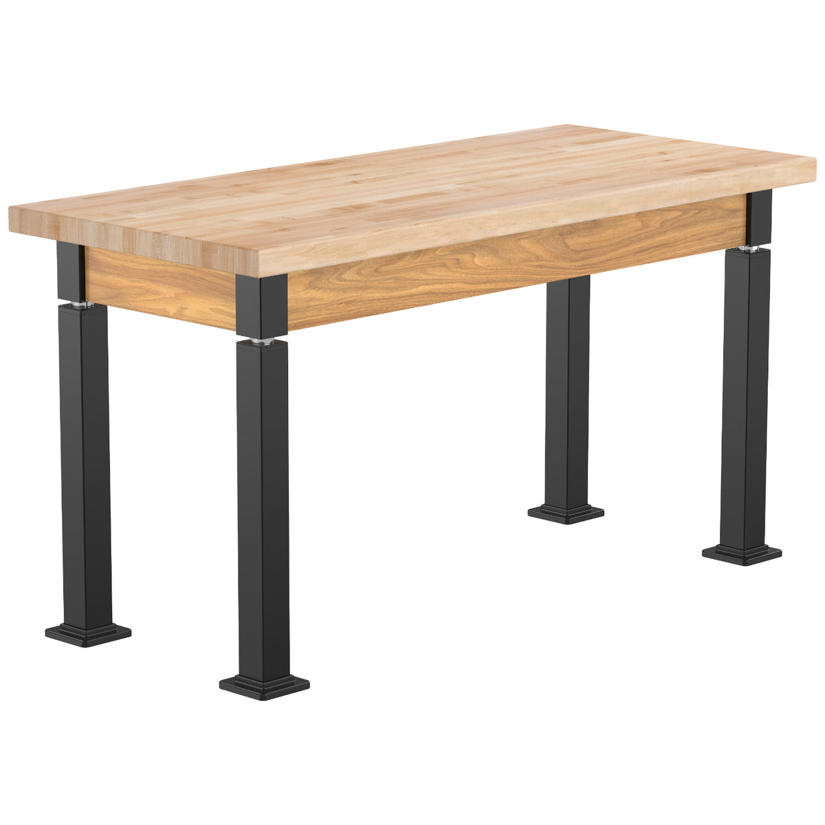 Adjustable Height Wood Frame Science Lab Table, Butcherblock Top