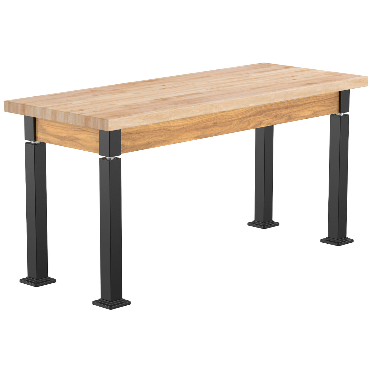 Adjustable Height Wood Frame Science Lab Table, Butcherblock Top