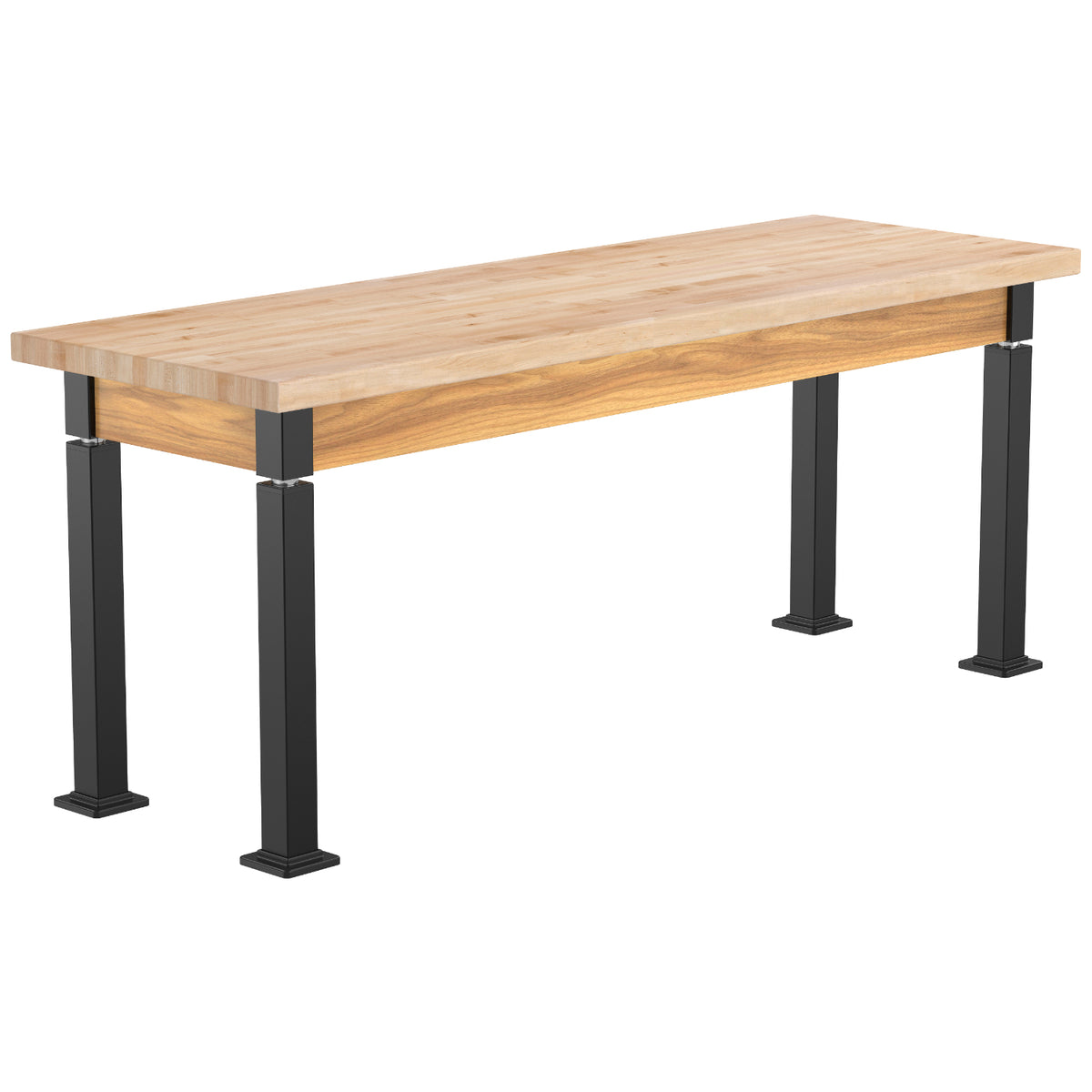 Adjustable Height Wood Frame Science Lab Table, Butcherblock Top