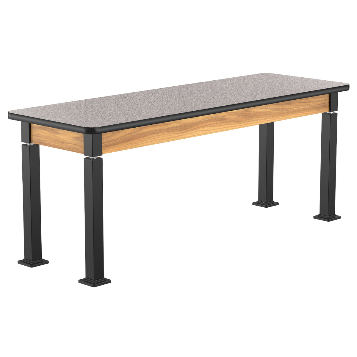 Adjustable Height Wood Frame Science Lab Table, High Pressure Laminate Top with Particleboard Core and T-Mold Edge