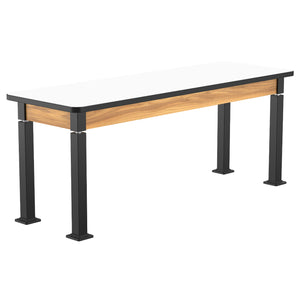 Adjustable Height Wood Frame Science Lab Table, Whiteboard Top with Particleboard Core and PVC Edge Banding