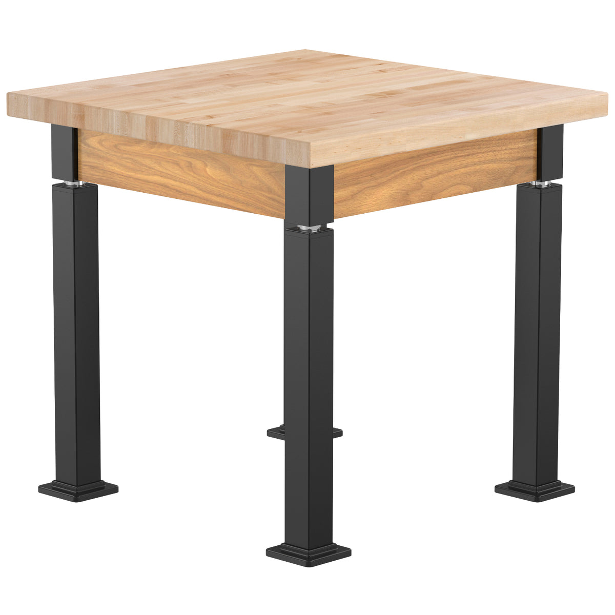 Adjustable Height Wood Frame Science Lab Table, Butcherblock Top