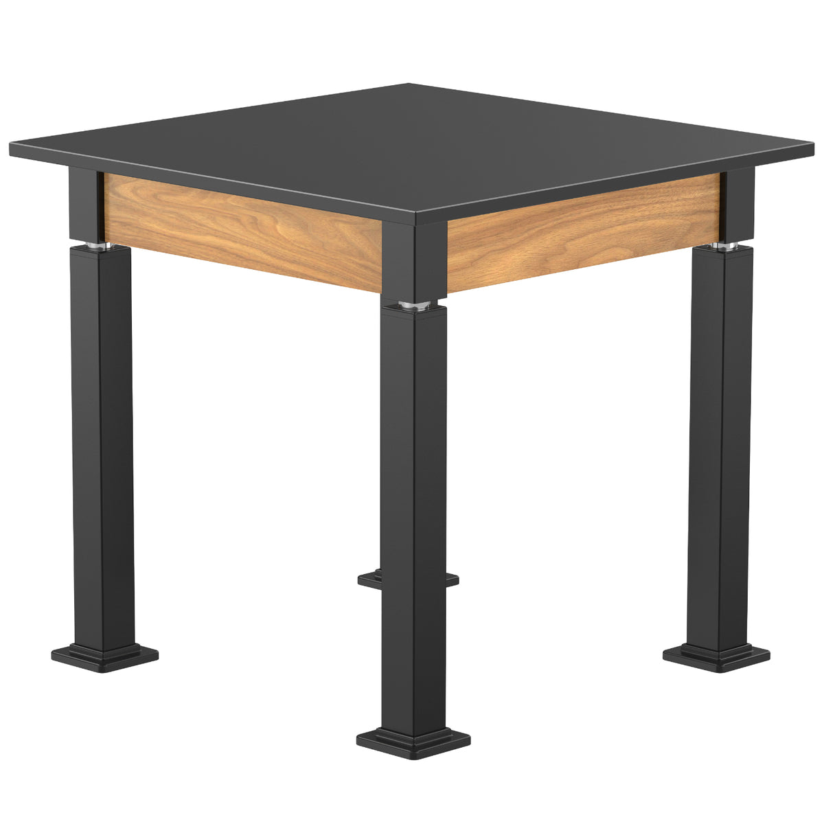 Adjustable Height Wood Frame Science Lab Table, Epoxy Top with Designer Beveled Edge
