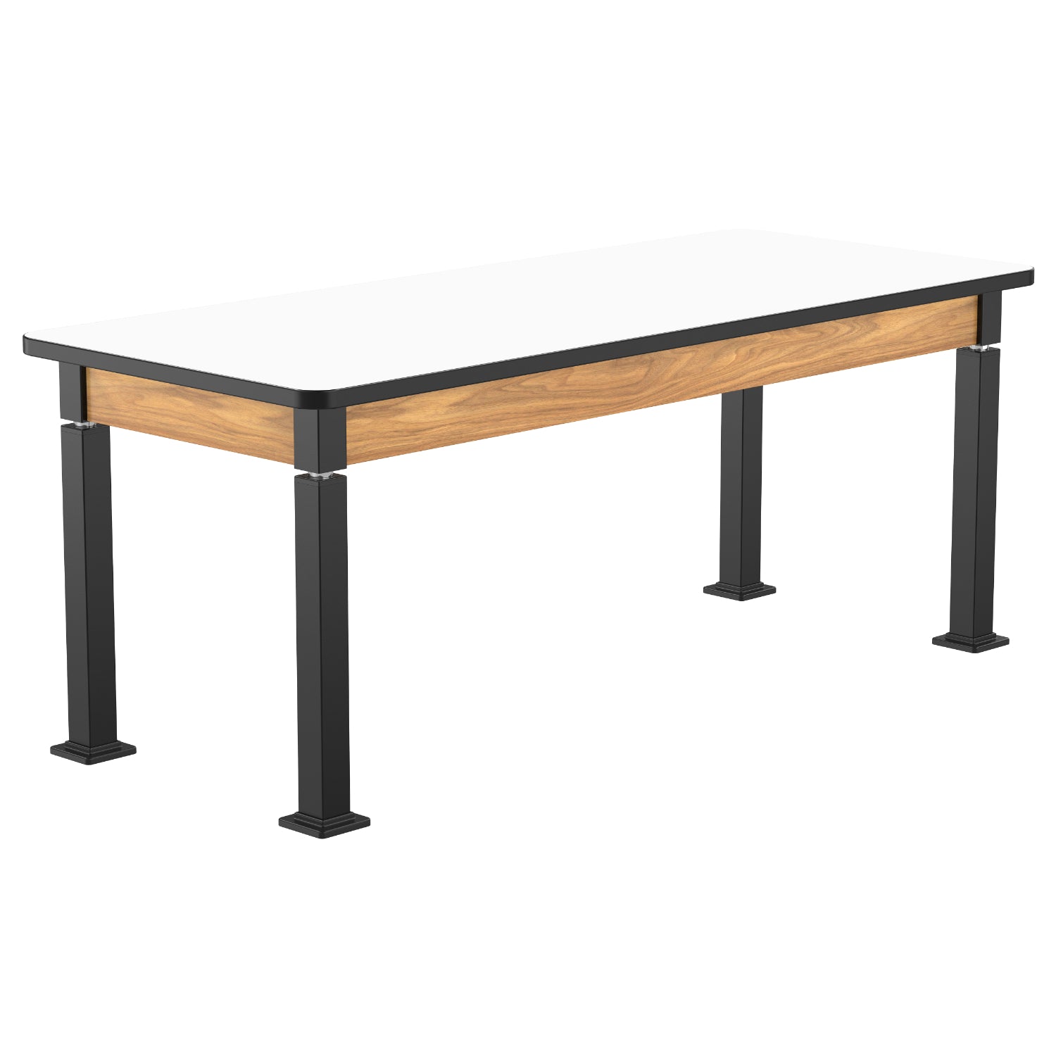 Adjustable Height Wood Frame Science Lab Table, Whiteboard Top with Particleboard Core and PVC Edge Banding