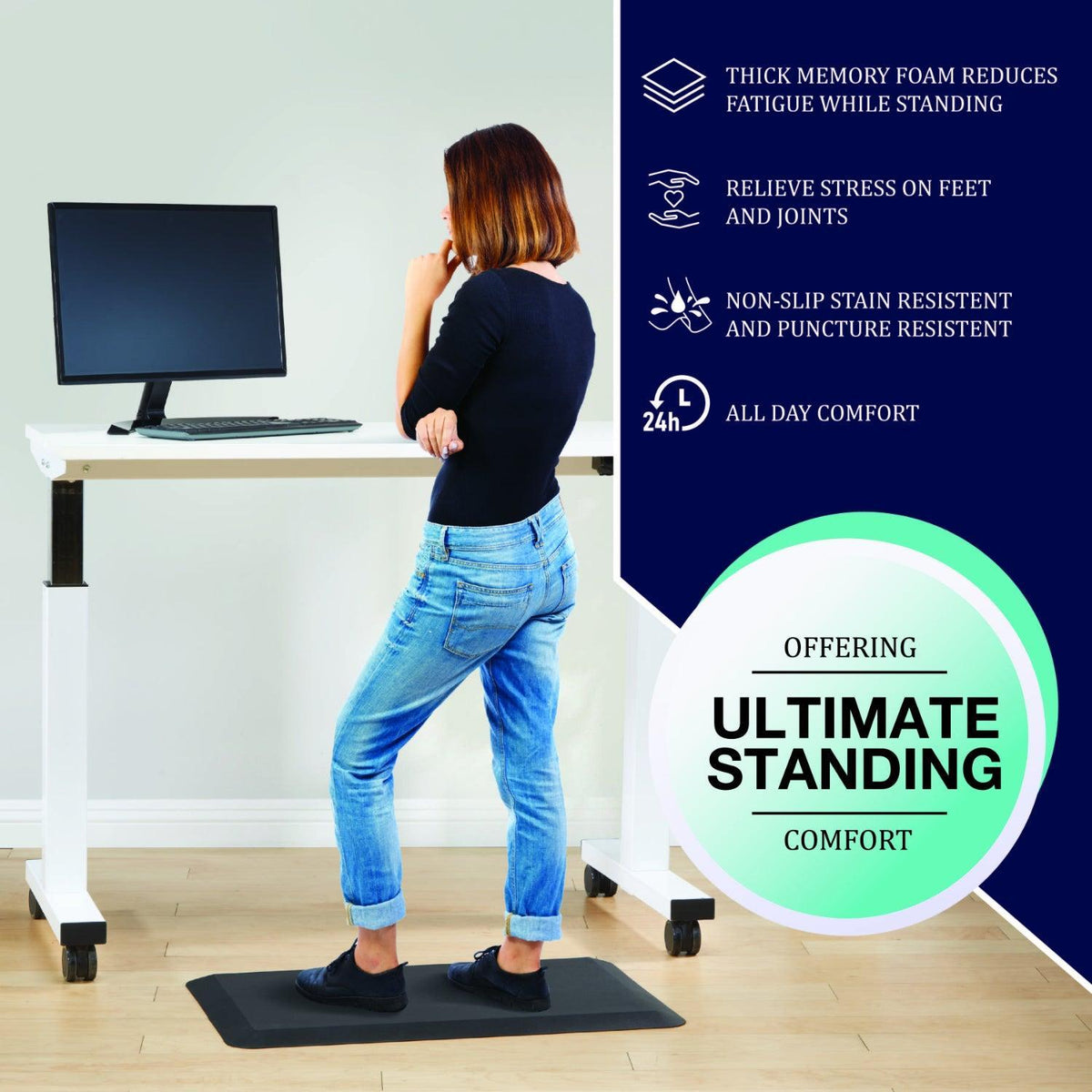Anti-Fatigue Standing Mat, Black