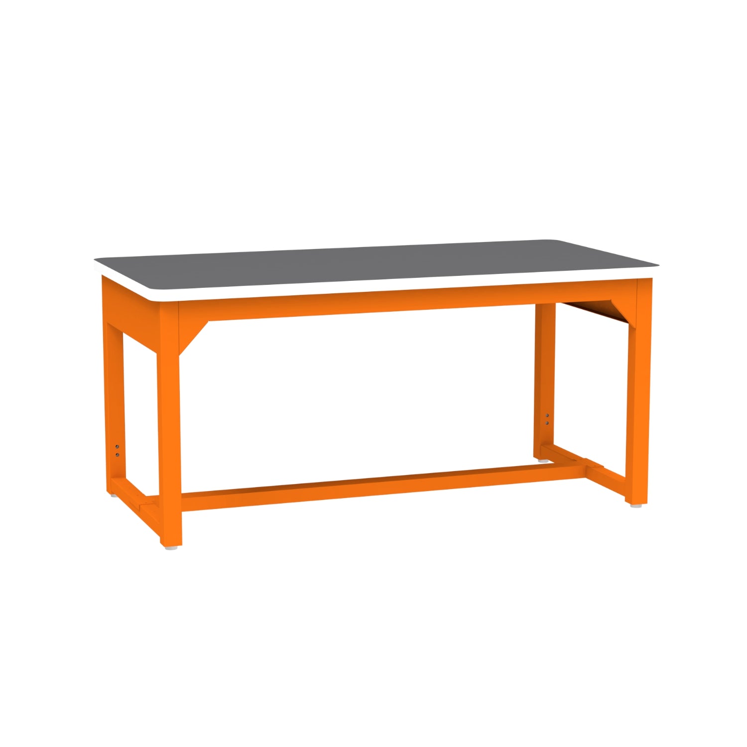 Diversified Spaces Fab-Lab Workbench, 60" x 30", Charcoal High Pressure Laminate Top with White Edgeband, Carrot Frame