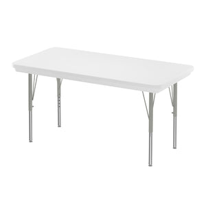 Correll Commercial Blow-Molded Plastic Adjustable Height Activity Table, Rectangle, 24" x 48"