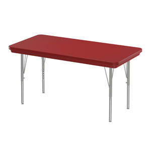 Correll Commercial Blow-Molded Plastic Adjustable Height Activity Table, Rectangle, 24" x 48"