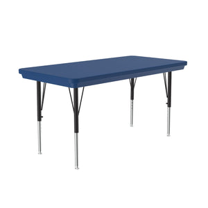 Correll Commercial Blow-Molded Plastic Adjustable Height Activity Table, Rectangle, 24" x 48"