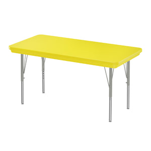 Correll Commercial Blow-Molded Plastic Adjustable Height Activity Table, Rectangle, 24" x 48"