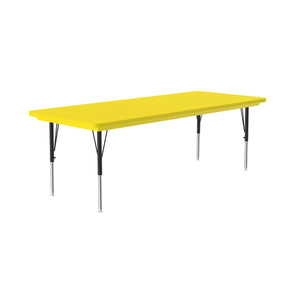 Correll Commercial Blow-Molded Plastic Adjustable Height Activity Table, Rectangle, 30" x 60"