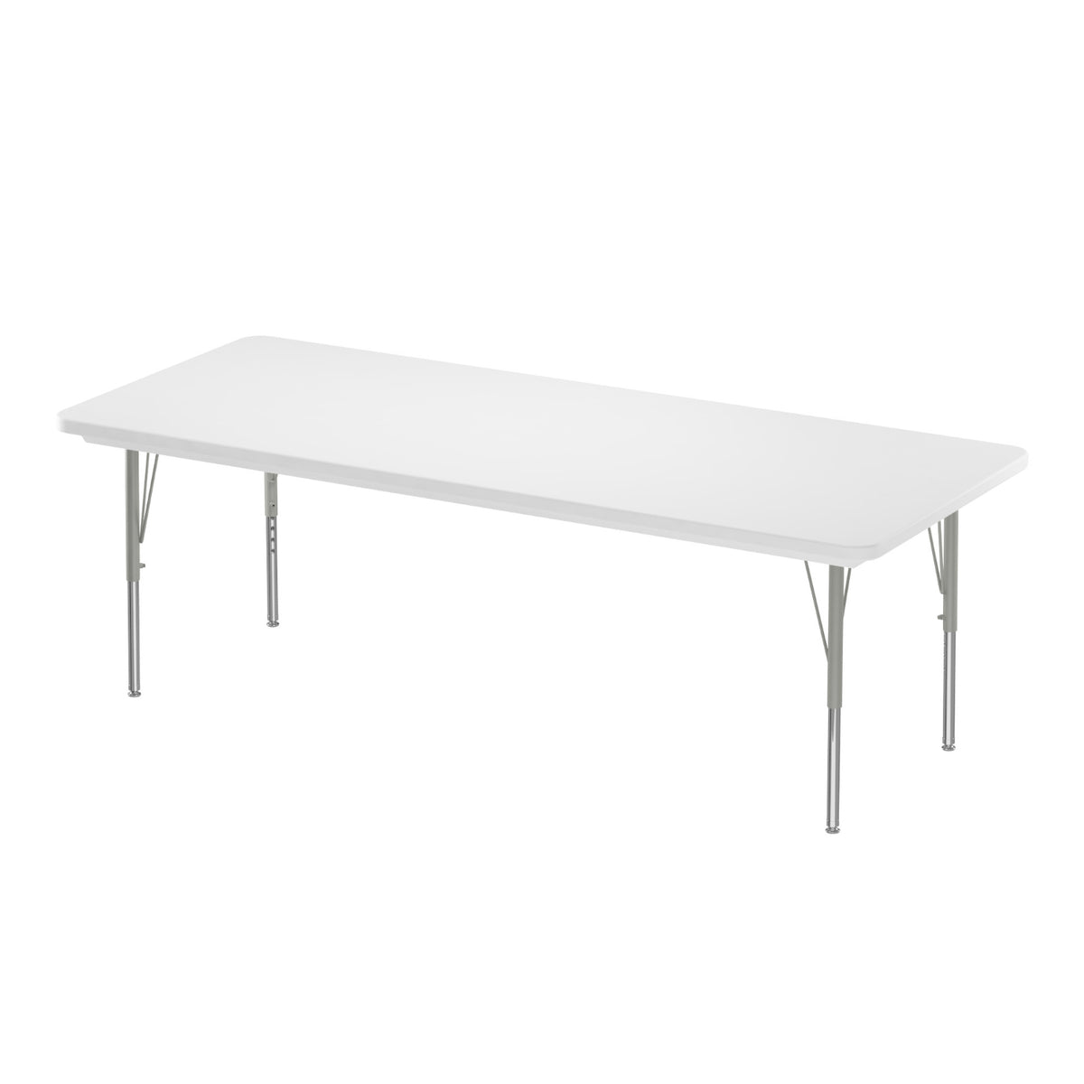Correll Commercial Blow-Molded Plastic Adjustable Height Activity Table, Rectangle, 30" x 72"