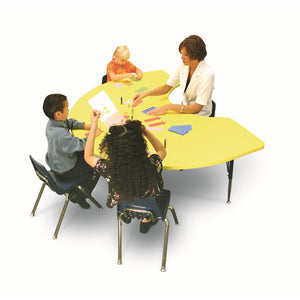 Correll Commercial Blow-Molded Plastic Adjustable Height Activity Table, Kidney, 48" x 72"