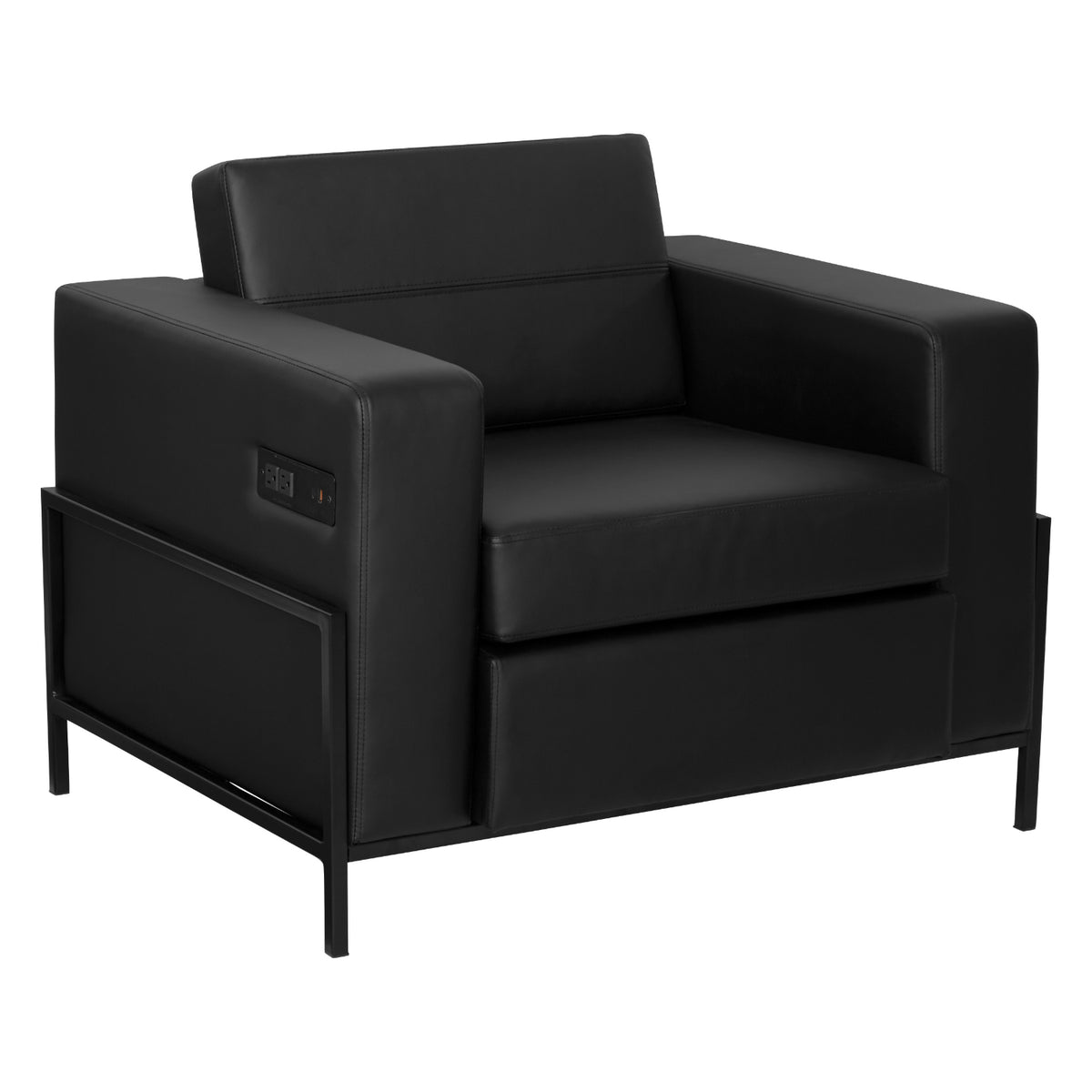 Arctic Armchair with USB and USB-C Charging Station, Silver Ion Technology Dillon Fabric Upholstery