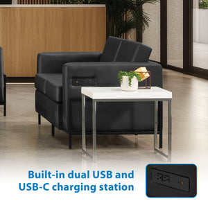 Arctic Loveseat with Dual USB and USB-C Charging Stations, Silver Ion Technology Dillon Fabric Upholstery
