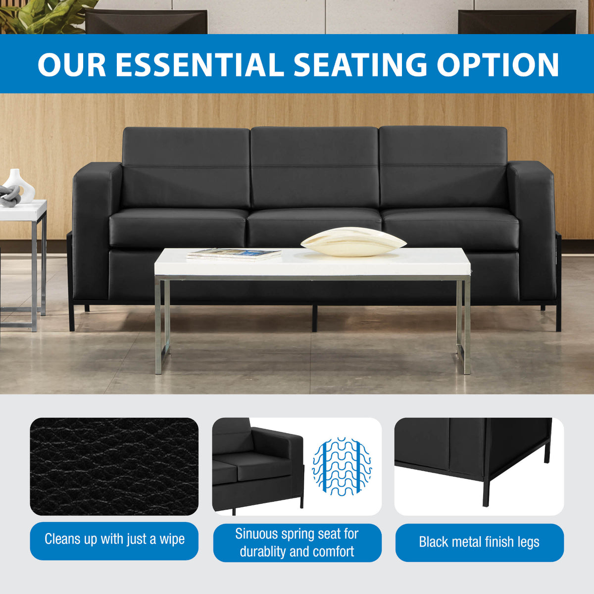 Arctic Sofa with Dual USB and USB-C Charging Stations, Silver Ion Technology Dillon Fabric Upholstery