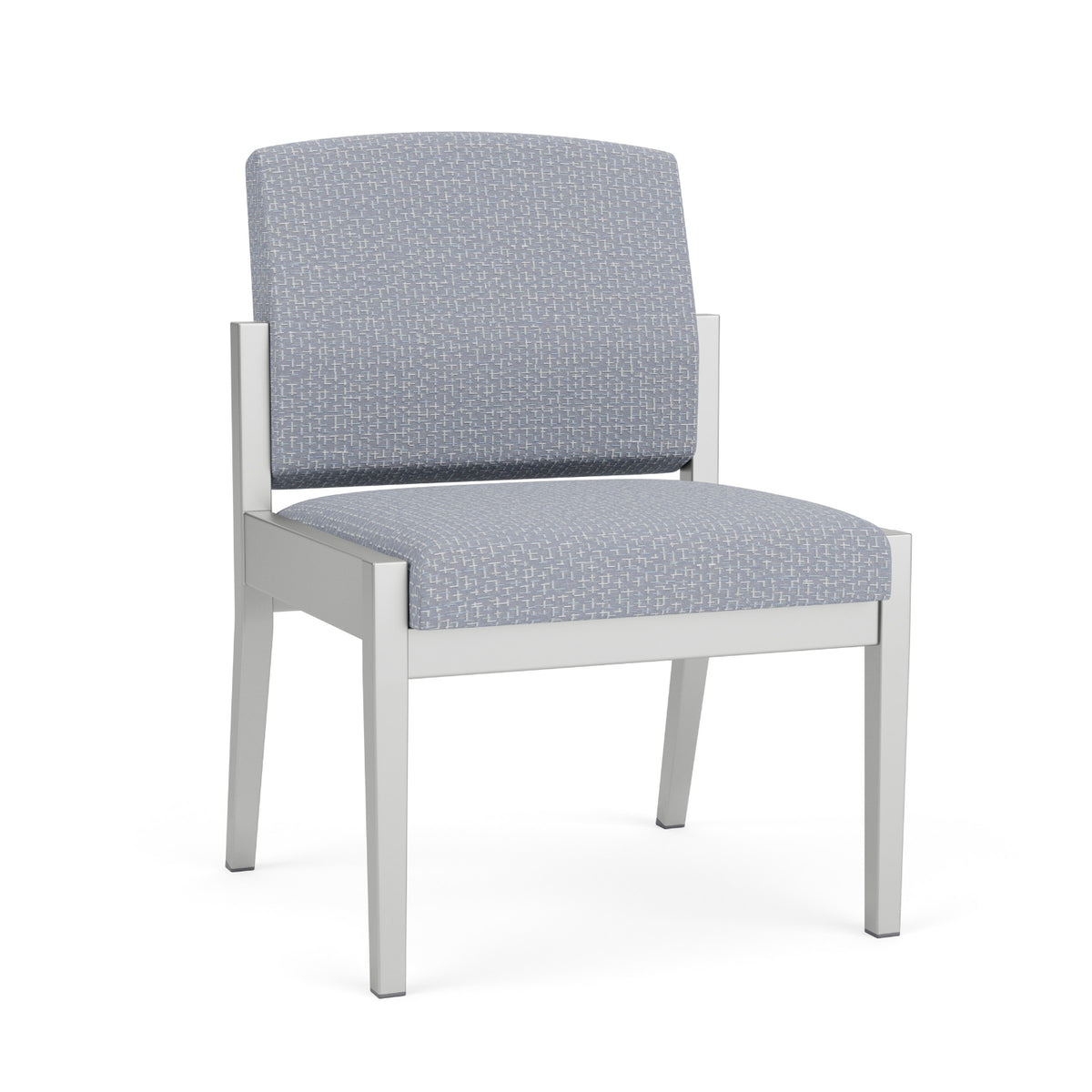 Amherst Steel Collection Reception Seating, Armless Guest Chair, Designer Fabric Upholstery, FREE SHIPPING
