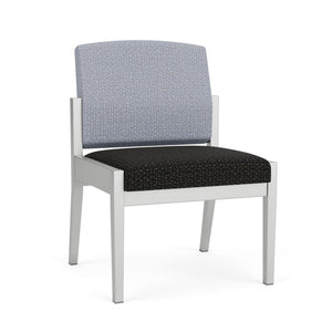 Amherst Steel Collection Reception Seating, Armless Guest Chair, Designer Fabric Upholstery, FREE SHIPPING