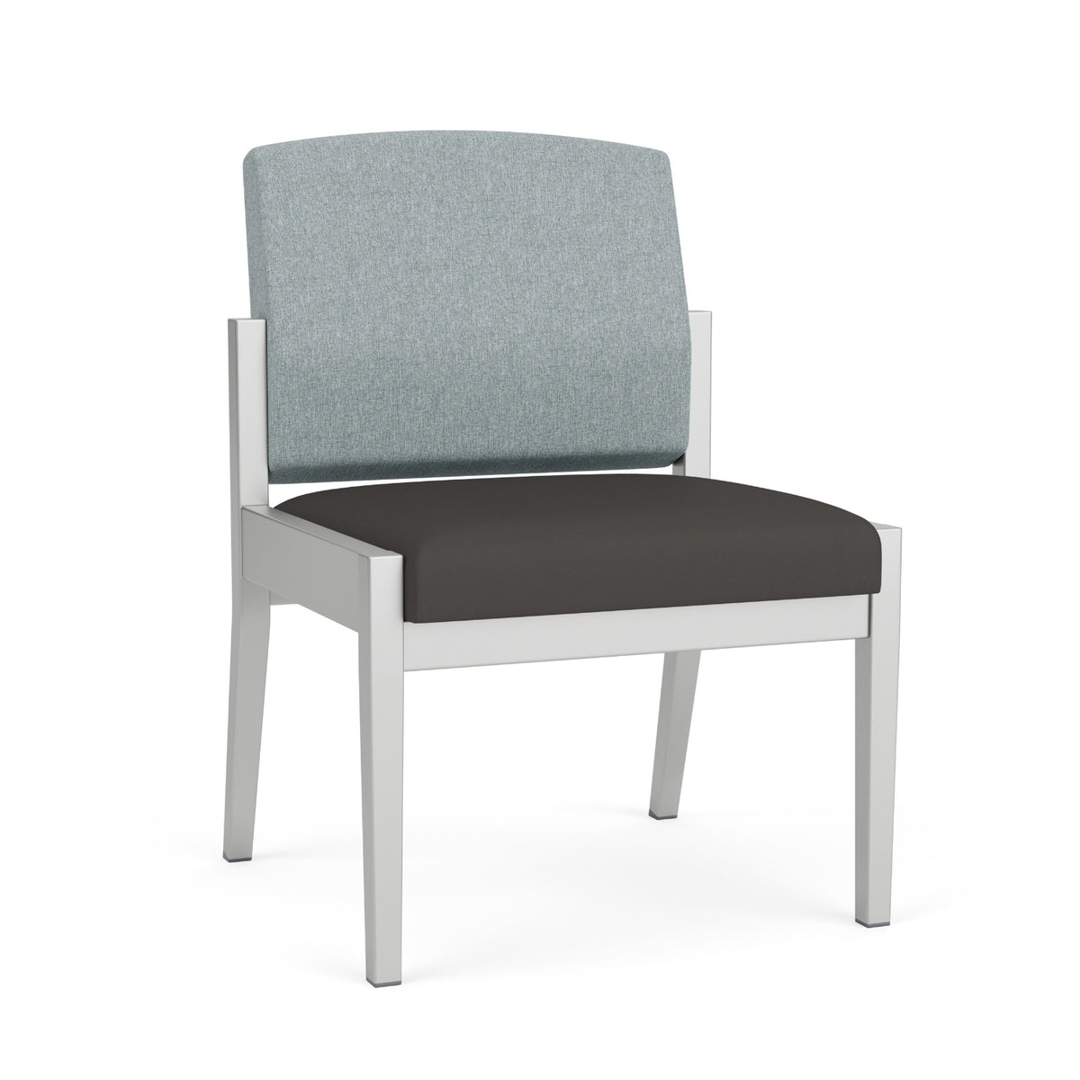 Amherst Steel Collection Reception Seating, Armless Guest Chair, Healthcare Vinyl Upholstery, FREE SHIPPING