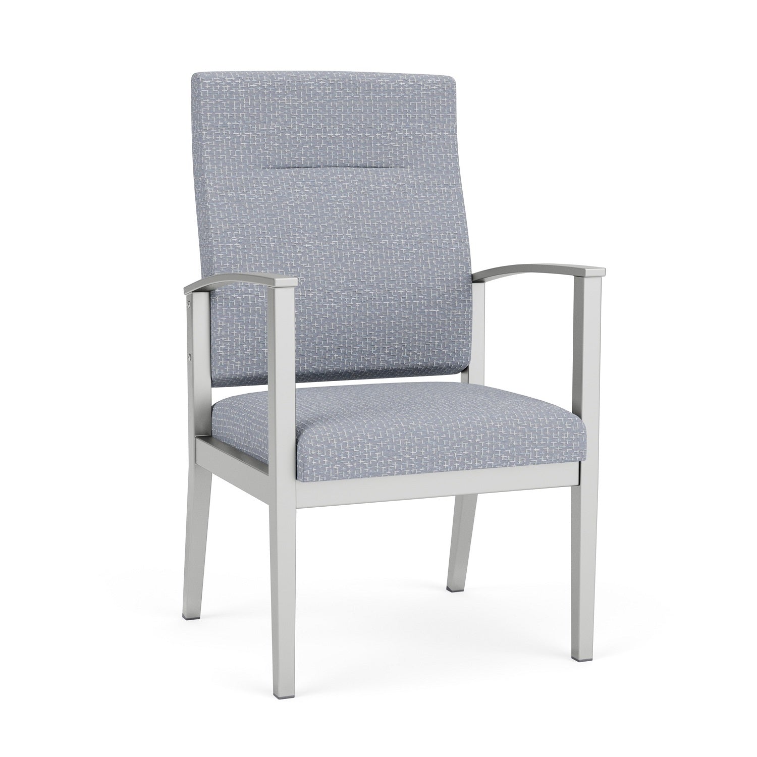 Amherst Steel Collection Reception Seating, Patient Chair, High Back, Designer Fabric Upholstery, FREE SHIPPING