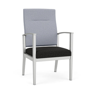 Amherst Steel Collection Reception Seating, Patient Chair, High Back, Designer Fabric Upholstery, FREE SHIPPING