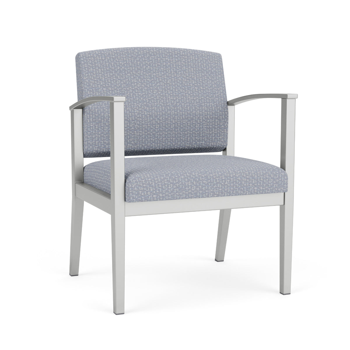 Amherst Steel Collection Reception Seating, Oversize Guest Chair, 400 lb Capacity, Designer Fabric Upholstery, FREE SHIPPING