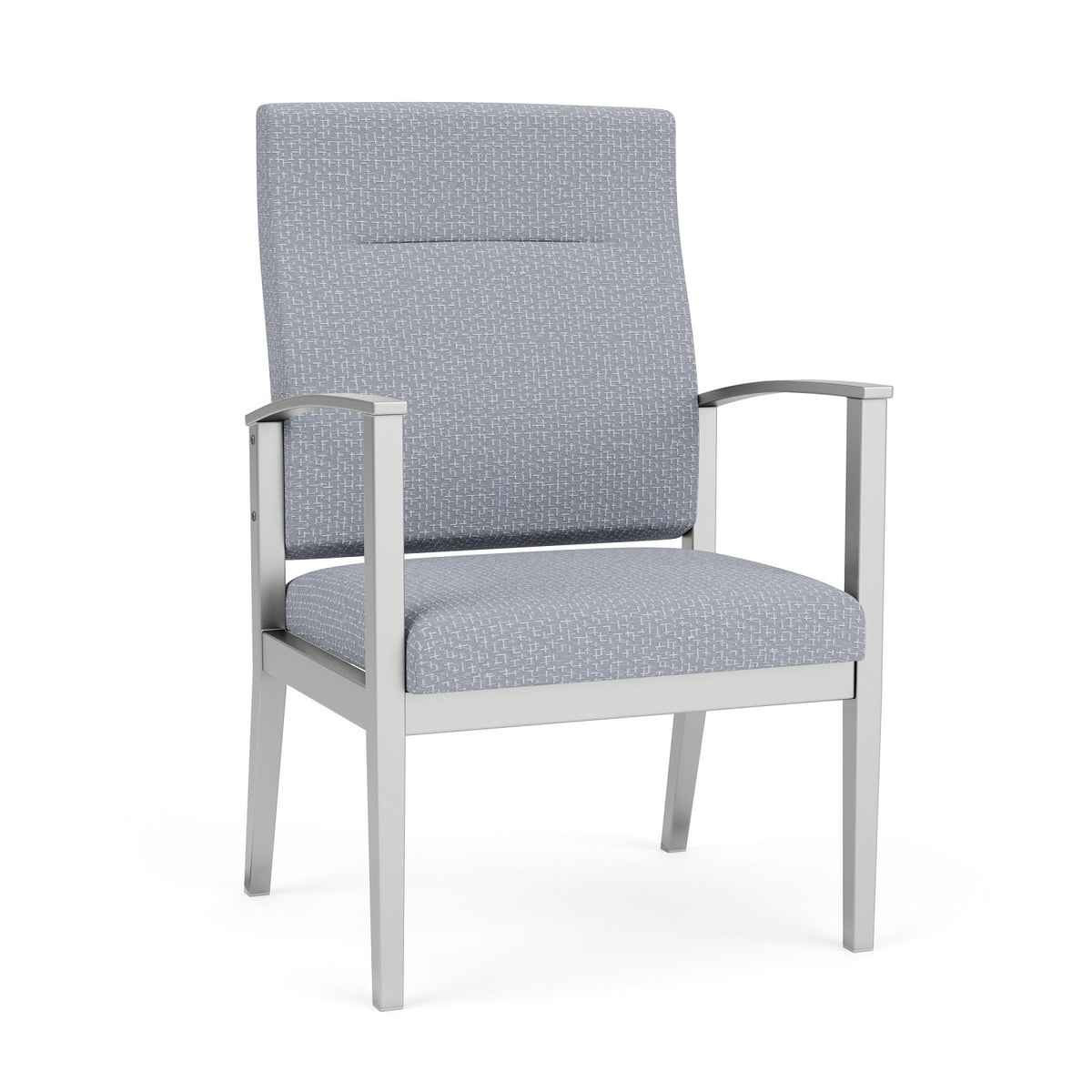 Amherst Steel Collection Reception Seating, Patient Oversize Chair, High Back, Designer Fabric Upholstery, FREE SHIPPING