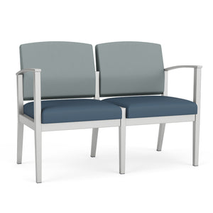 Amherst Steel Collection Reception Seating, 2-Seat Sofa, Standard Vinyl Upholstery, FREE SHIPPING